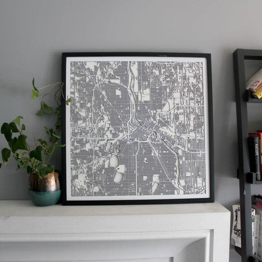 Minneapolis Street Carving Map (Sold Out)