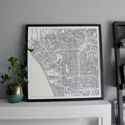 Santa Monica / LA Street Carving Map