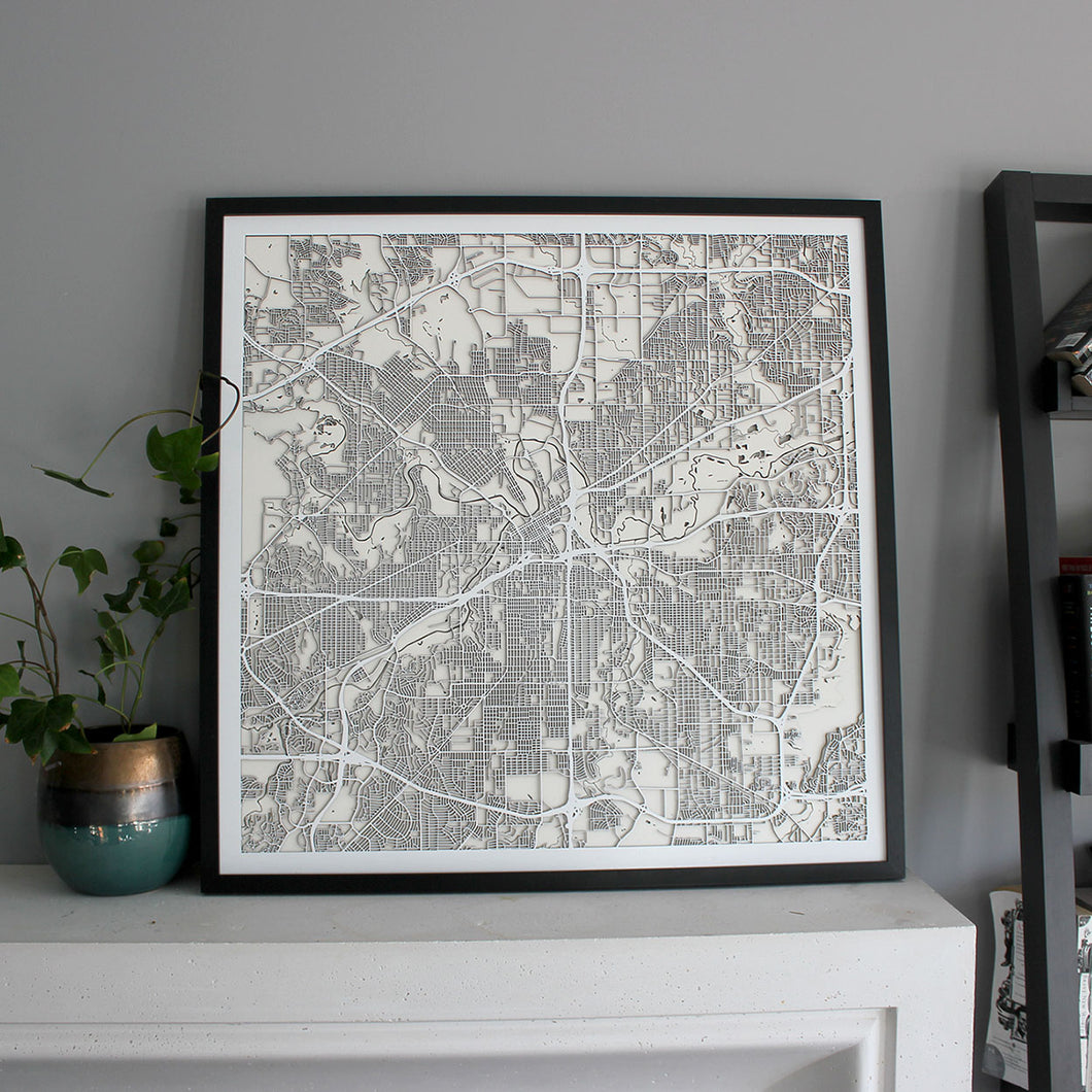 Fort Worth Street Carving Map (Sold Out)