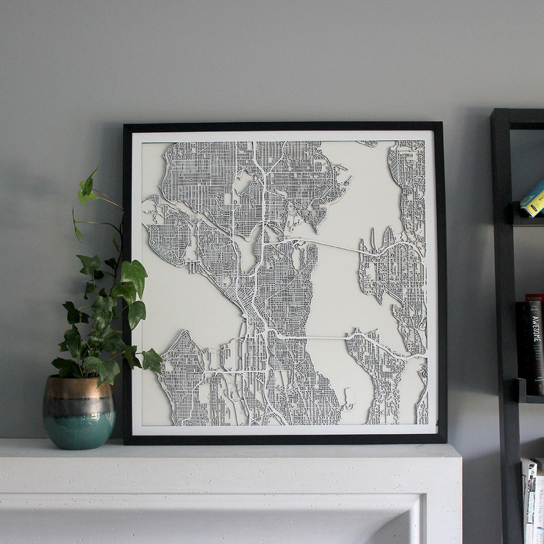 Seattle Street Carving Map (Sold Out)